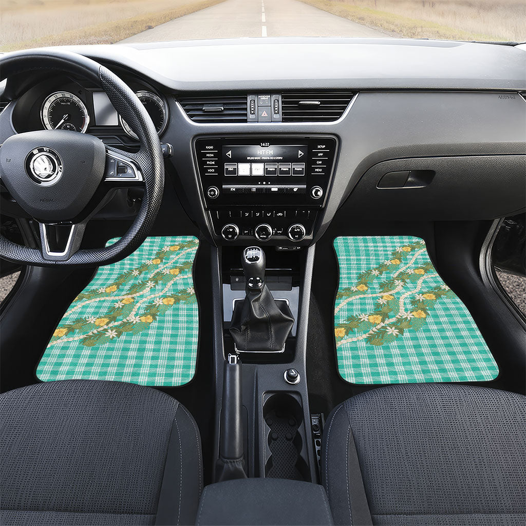 Aloha Puakenikeni Anthurium Pikake Lei Car Mats Marine Hawaiian Palaka Pattern