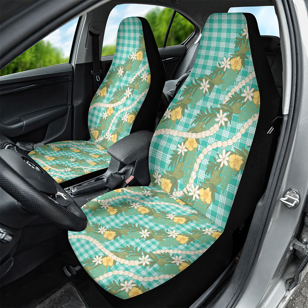 Aloha Puakenikeni Anthurium Pikake Lei Car Seat Cover Marine Hawaiian Palaka Pattern