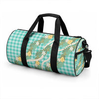 Aloha Puakenikeni Anthurium Pikake Lei Duffle Bag Marine Hawaiian Palaka Pattern LT9 - Polynesian Pride