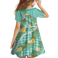 Aloha Puakenikeni Anthurium Pikake Lei Family Matching Long Sleeve Bodycon Dress and Hawaiian Shirt Marine Hawaiian Palaka Pattern LT9 - Polynesian Pride