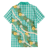 Aloha Puakenikeni Anthurium Pikake Lei Family Matching Long Sleeve Bodycon Dress and Hawaiian Shirt Marine Hawaiian Palaka Pattern LT9 - Polynesian Pride