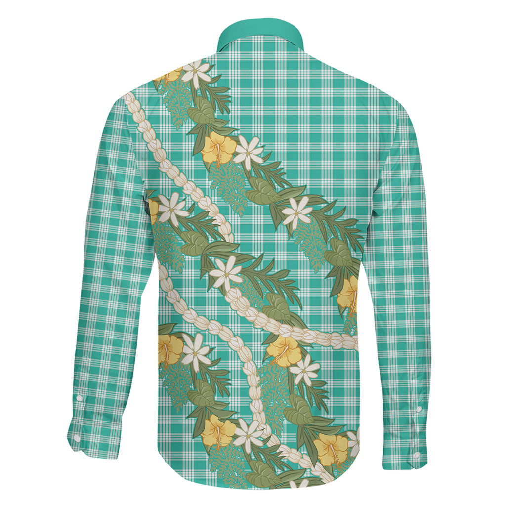 Aloha Puakenikeni Anthurium Pikake Lei Family Matching Mermaid Dress and Hawaiian Shirt Marine Hawaiian Palaka Pattern LT9 - Polynesian Pride