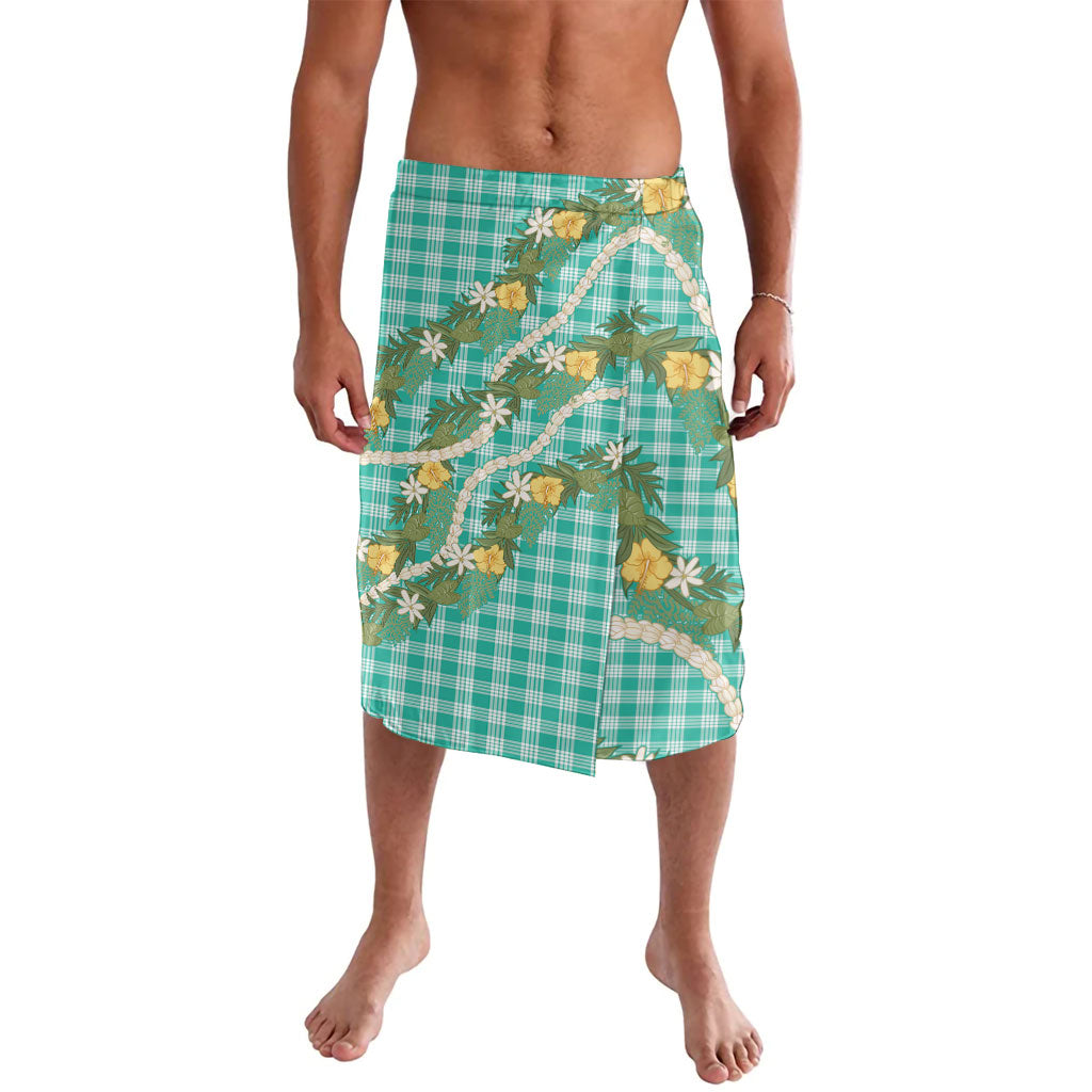 Aloha Puakenikeni Anthurium Pikake Lei Lavalava Marine Hawaiian Palaka Pattern