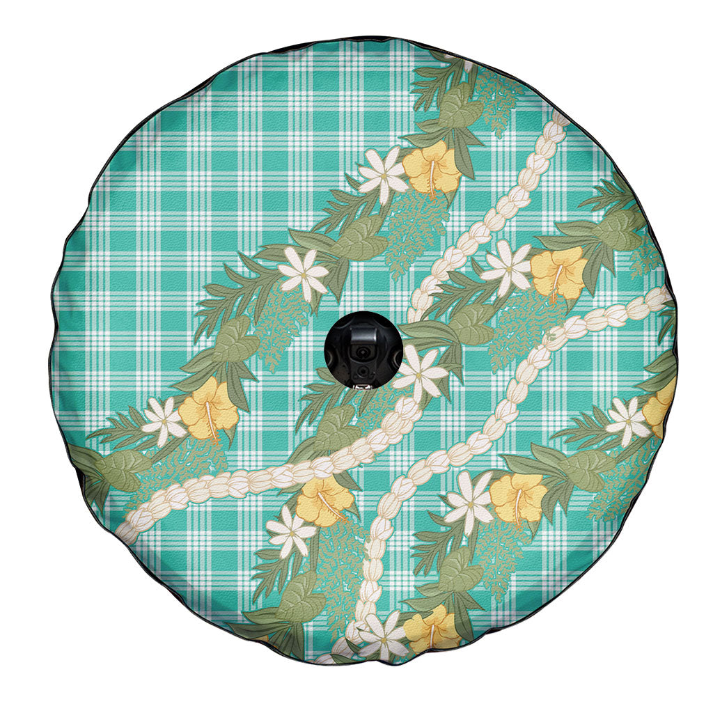 Aloha Puakenikeni Anthurium Pikake Lei Spare Tire Cover Marine Hawaiian Palaka Pattern