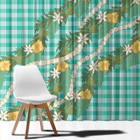 Aloha Puakenikeni Anthurium Pikake Lei Window Curtain Marine Hawaiian Palaka Pattern LT9 - Polynesian Pride