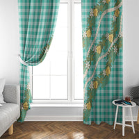 Aloha Puakenikeni Anthurium Pikake Lei Window Curtain Marine Hawaiian Palaka Pattern LT9 - Polynesian Pride