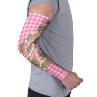 Aloha Puakenikeni Anthurium Pikake Lei Arm Sleeves Tropical Pink Hawaiian Palaka Pattern LT9 - Polynesian Pride
