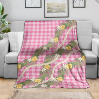 Aloha Puakenikeni Anthurium Pikake Lei Blanket Tropical Pink Hawaiian Palaka Pattern LT9 - Polynesian Pride