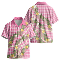 Aloha Puakenikeni Anthurium Pikake Lei Kid Hawaiian Shirt Tropical Pink Hawaiian Palaka Pattern LT9 - Polynesian Pride