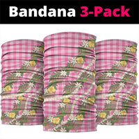 Aloha Puakenikeni Anthurium Pikake Lei Neck Gaiter Tropical Pink Hawaiian Palaka Pattern LT9 package One Size: 25*50cm Pink - Polynesian Pride