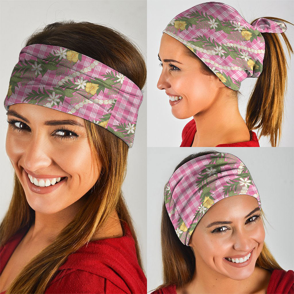 Aloha Puakenikeni Anthurium Pikake Lei Neck Gaiter Tropical Pink Hawaiian Palaka Pattern LT9 - Polynesian Pride