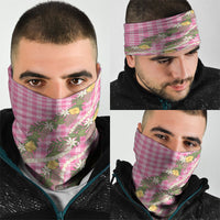 Aloha Puakenikeni Anthurium Pikake Lei Neck Gaiter Tropical Pink Hawaiian Palaka Pattern LT9 - Polynesian Pride