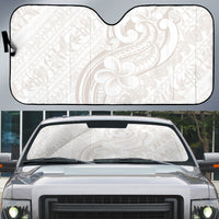 Hawaii Plumeria Lokelani Pikake Lei Auto Sun Shade Sandy Beige Polynesian Tattoo LT9 Beige - Polynesian Pride