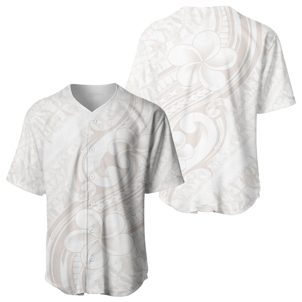 Hawaii Plumeria Lokelani Pikake Lei Baseball Jersey Sandy Beige Polynesian Tattoo