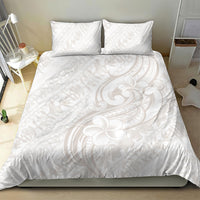 Hawaii Plumeria Lokelani Pikake Lei Bedding Set Sandy Beige Polynesian Tattoo