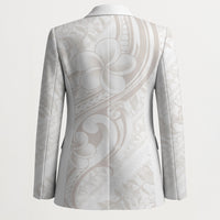 Hawaii Plumeria Lokelani Pikake Lei Blazer Sandy Beige Polynesian Tattoo