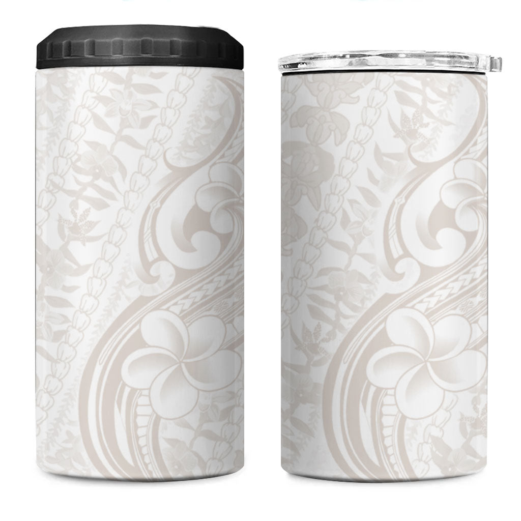 Hawaii Plumeria Lokelani Pikake Lei 4 in 1 Can Cooler Tumbler Sandy Beige Polynesian Tattoo LT9 One Size: 16 oz Beige - Polynesian Pride