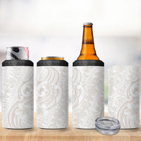 Hawaii Plumeria Lokelani Pikake Lei 4 in 1 Can Cooler Tumbler Sandy Beige Polynesian Tattoo LT9 - Polynesian Pride