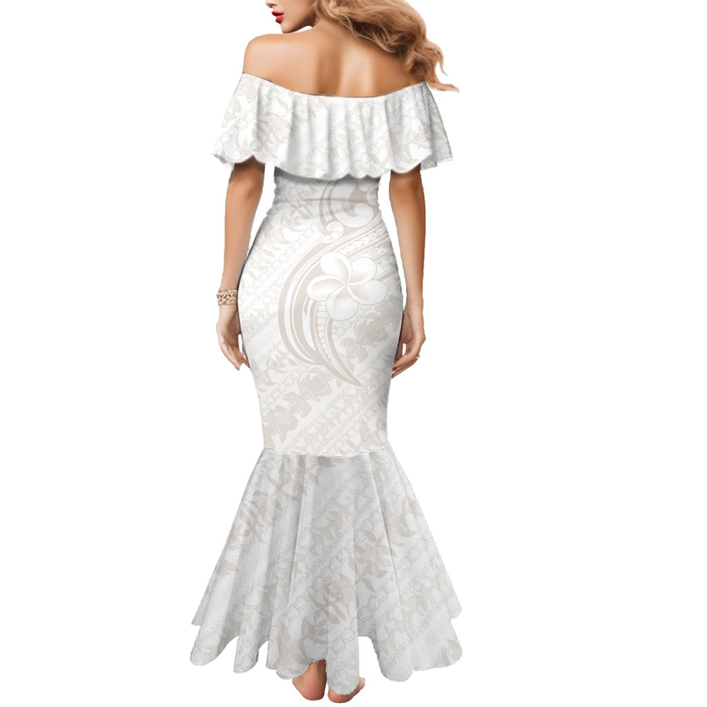 Hawaii Plumeria Lokelani Pikake Lei Family Matching Mermaid Dress and Hawaiian Shirt Sandy Beige Polynesian Tattoo LT9 - Polynesian Pride