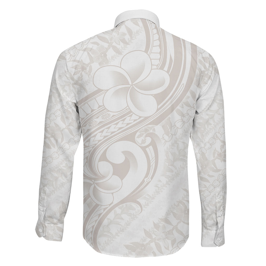 Hawaii Plumeria Lokelani Pikake Lei Family Matching Off Shoulder Maxi Dress and Hawaiian Shirt Sandy Beige Polynesian Tattoo LT9 - Polynesian Pride