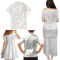 Hawaii Plumeria Lokelani Pikake Lei Family Matching Puletasi and Hawaiian Shirt Sandy Beige Polynesian Tattoo LT9 - Polynesian Pride