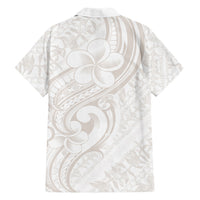 Hawaii Plumeria Lokelani Pikake Lei Family Matching Short Sleeve Bodycon Dress and Hawaiian Shirt Sandy Beige Polynesian Tattoo LT9 - Polynesian Pride