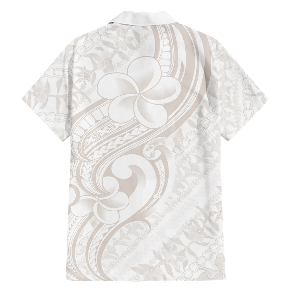 Hawaii Plumeria Lokelani Pikake Lei Family Matching Tank Maxi Dress and Hawaiian Shirt Sandy Beige Polynesian Tattoo LT9 - Polynesian Pride