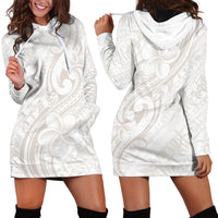 Hawaii Plumeria Lokelani Pikake Lei Hoodie Dress Sandy Beige Polynesian Tattoo LT9 - Polynesian Pride