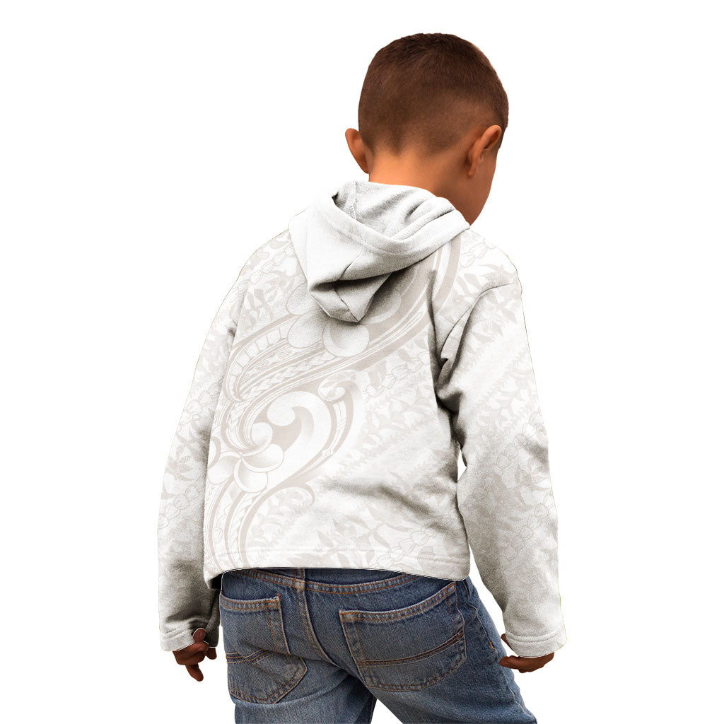 Hawaii Plumeria Lokelani Pikake Lei Kid Hoodie Sandy Beige Polynesian Tattoo