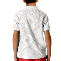 Hawaii Plumeria Lokelani Pikake Lei Kid Polo Shirt Sandy Beige Polynesian Tattoo LT9 - Polynesian Pride