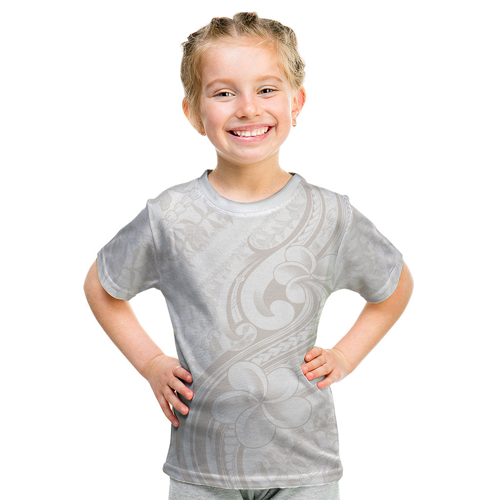 Hawaii Plumeria Lokelani Pikake Lei Kid T Shirt Sandy Beige Polynesian Tattoo LT9 Beige - Polynesian Pride
