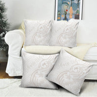 Hawaii Plumeria Lokelani Pikake Lei Pillow Cover Sandy Beige Polynesian Tattoo