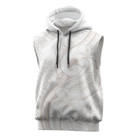Hawaii Plumeria Lokelani Pikake Lei Sleeveless Hoodie Sandy Beige Polynesian Tattoo LT9 Beige - Polynesian Pride