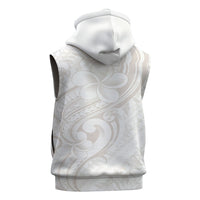 Hawaii Plumeria Lokelani Pikake Lei Sleeveless Hoodie Sandy Beige Polynesian Tattoo LT9 - Polynesian Pride
