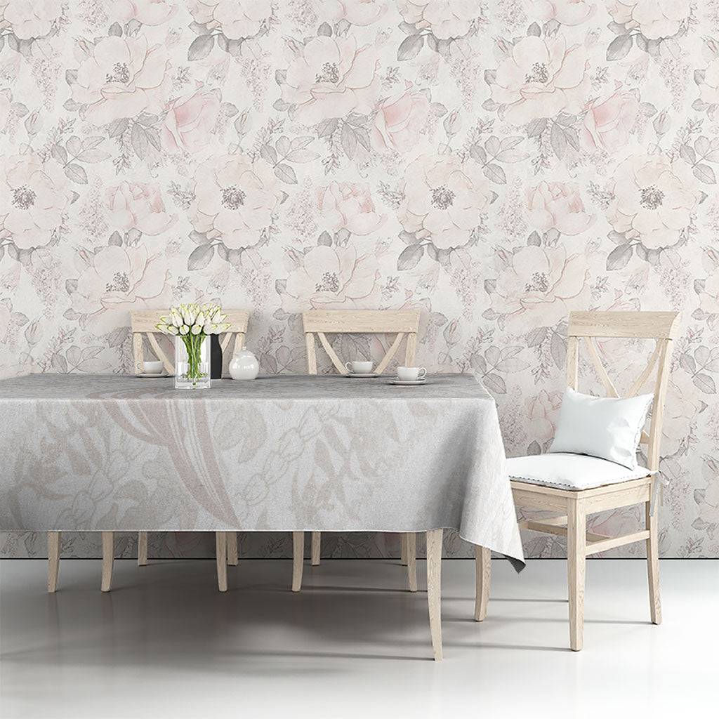 Hawaii Plumeria Lokelani Pikake Lei Tablecloth Sandy Beige Polynesian Tattoo LT9 - Polynesian Pride