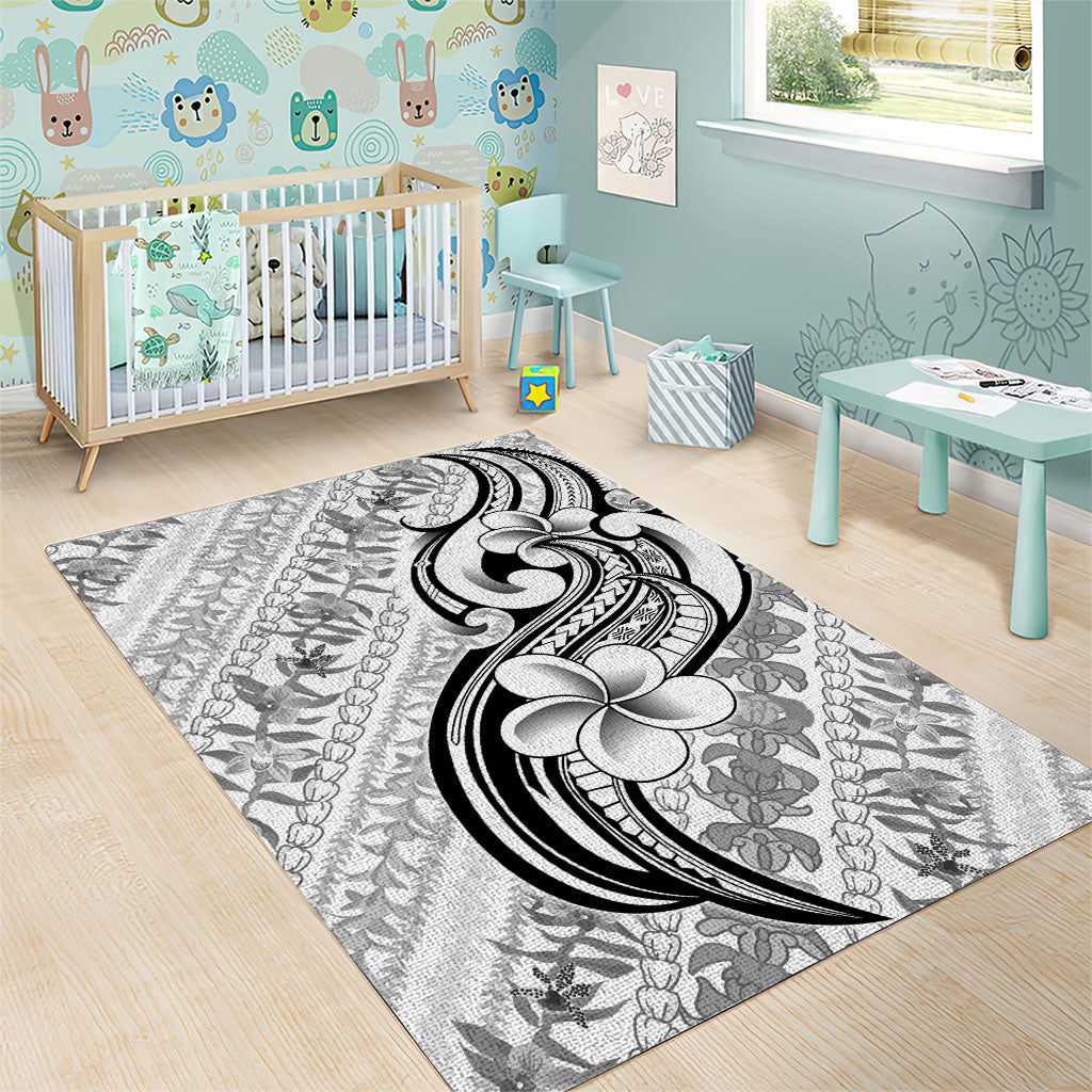 Hawaii Plumeria Lokelani Pikake Lei Area Rug Ele'ele Polynesian Tattoo