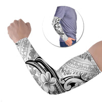 Hawaii Plumeria Lokelani Pikake Lei Arm Sleeves Ele'ele Polynesian Tattoo LT9 Set of 2 Black - Polynesian Pride