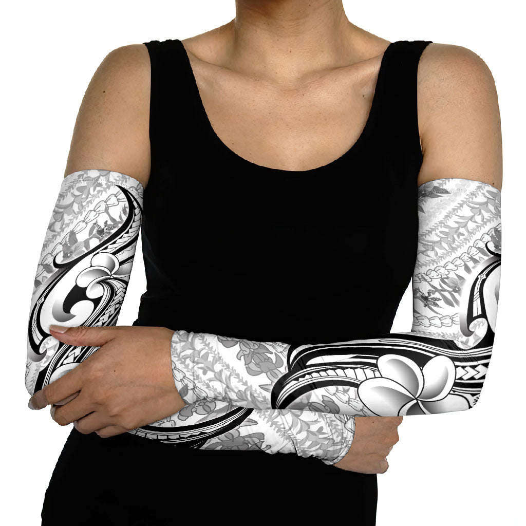 Hawaii Plumeria Lokelani Pikake Lei Arm Sleeves Ele'ele Polynesian Tattoo LT9 - Polynesian Pride