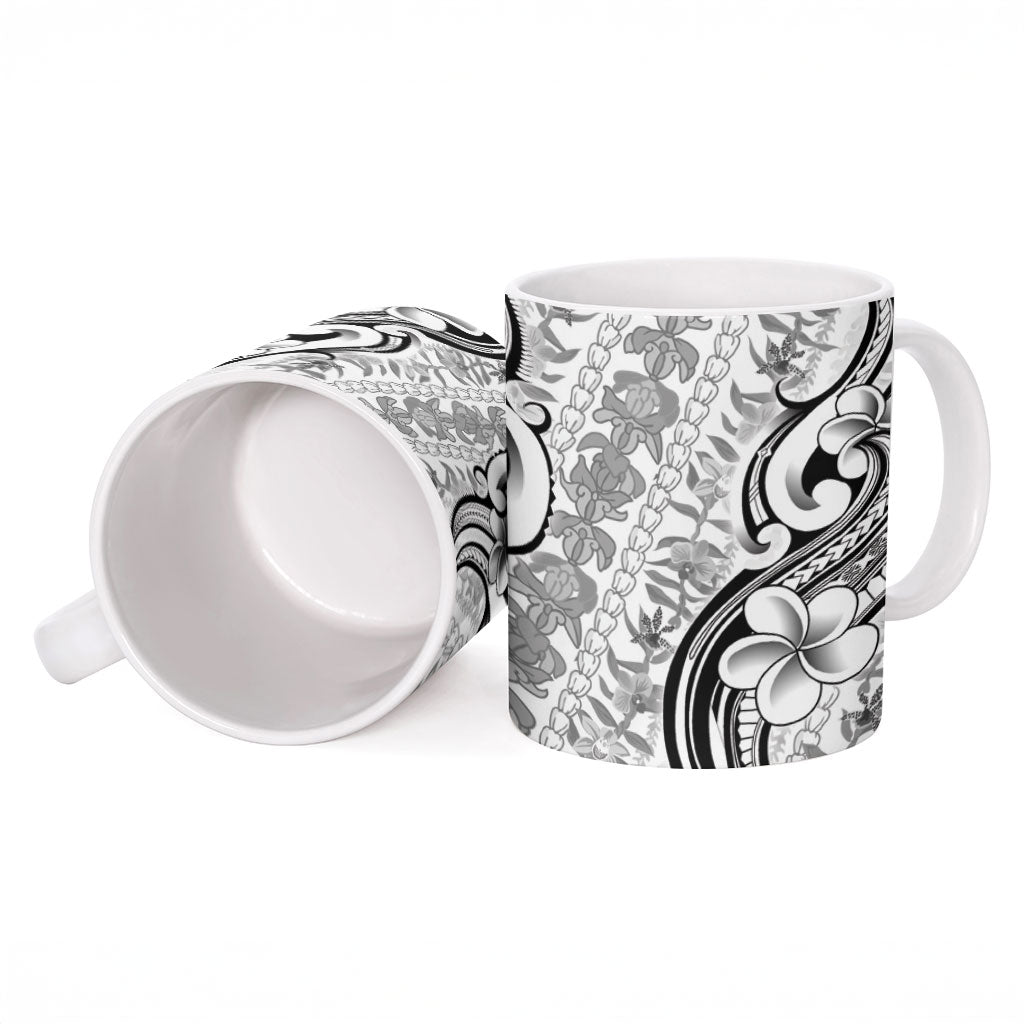Hawaii Plumeria Lokelani Pikake Lei Ceramic Mug Ele'ele Polynesian Tattoo LT9 - Polynesian Pride