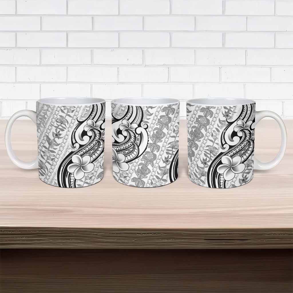 Hawaii Plumeria Lokelani Pikake Lei Ceramic Mug Ele'ele Polynesian Tattoo LT9 - Polynesian Pride