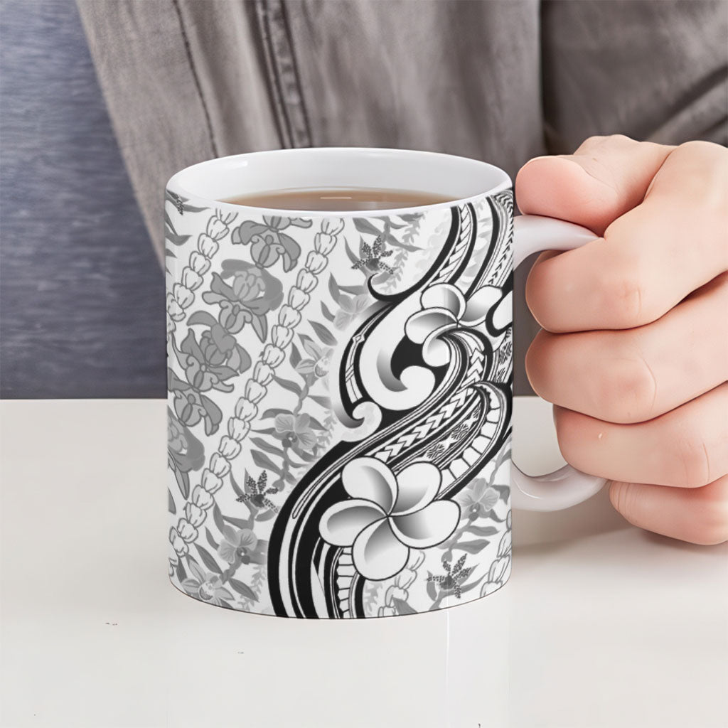 Hawaii Plumeria Lokelani Pikake Lei Ceramic Mug Ele'ele Polynesian Tattoo LT9 - Polynesian Pride