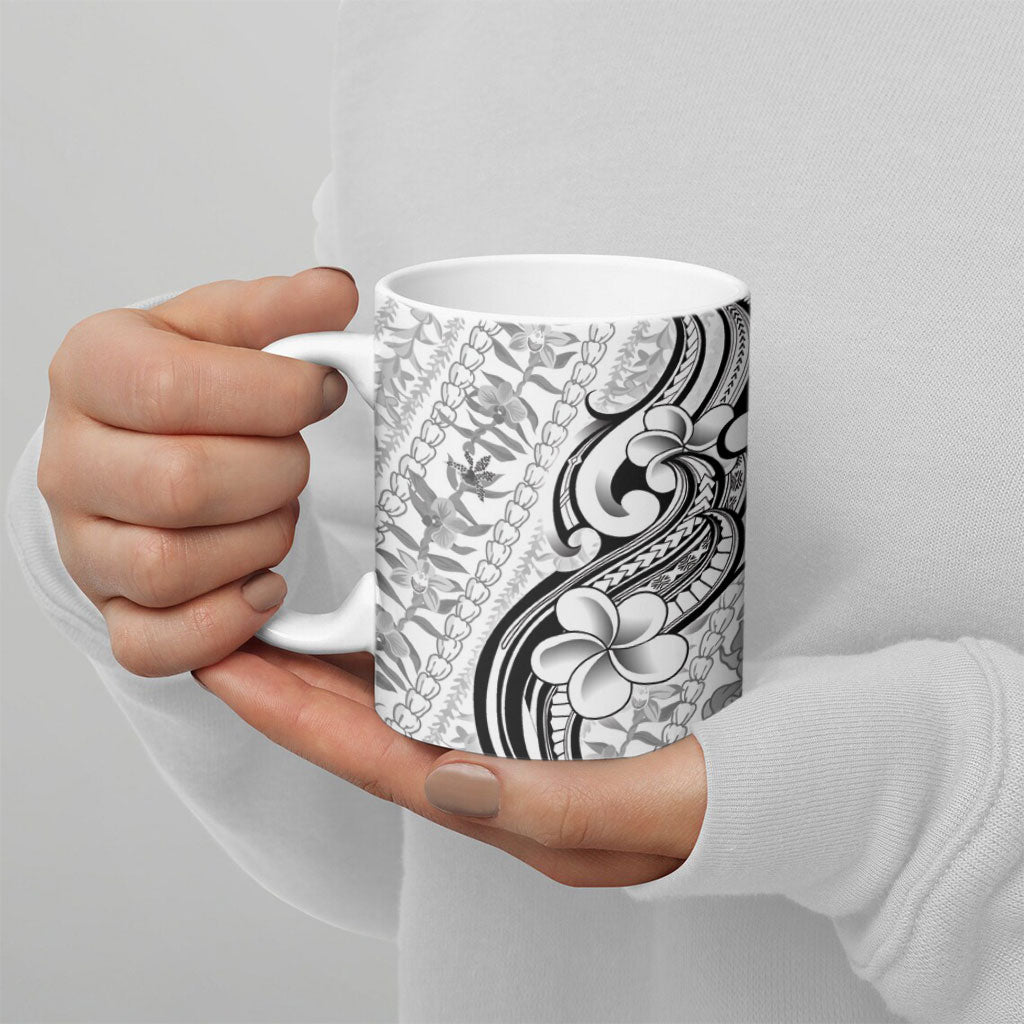 Hawaii Plumeria Lokelani Pikake Lei Ceramic Mug Ele'ele Polynesian Tattoo LT9 - Polynesian Pride
