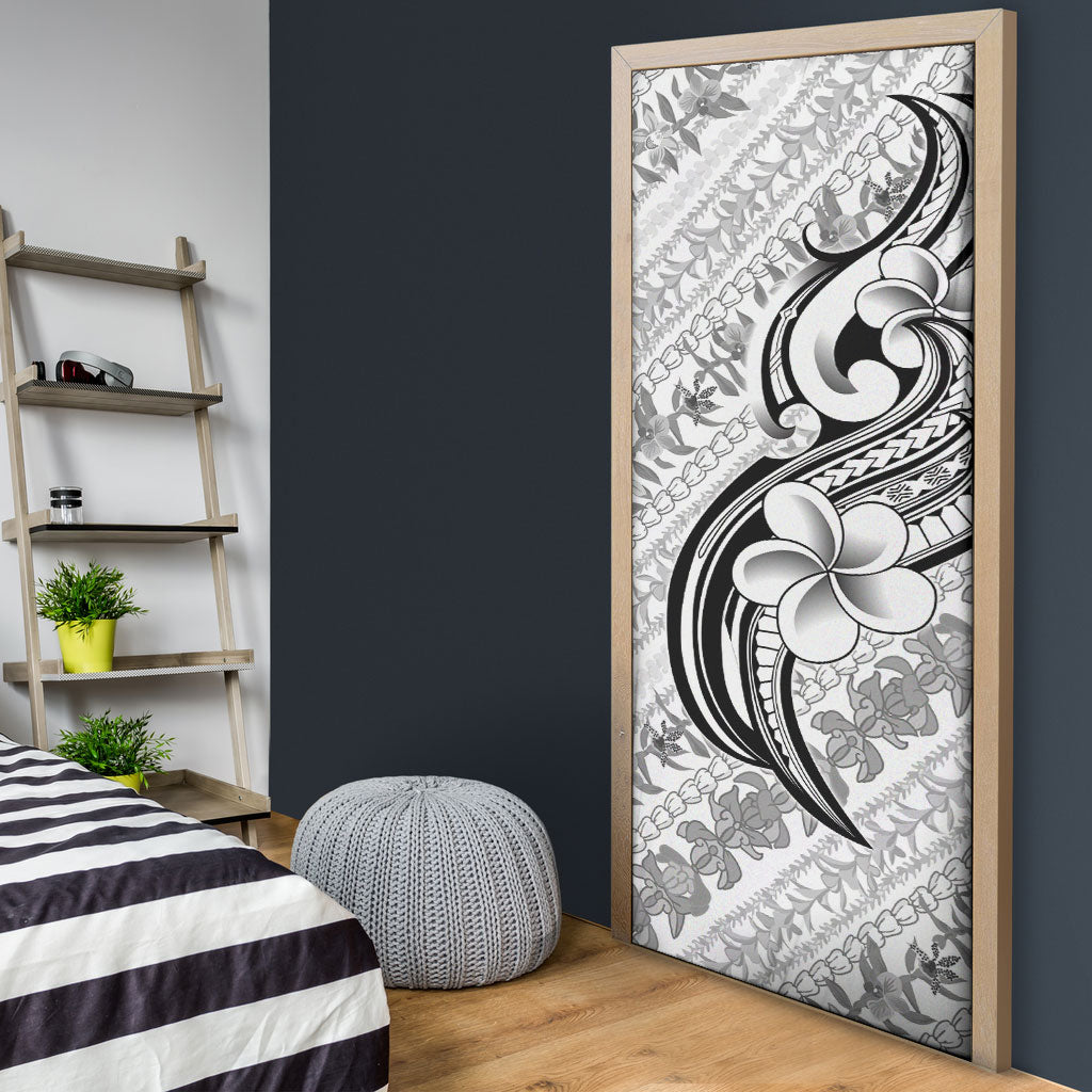 Hawaii Plumeria Lokelani Pikake Lei Door Cover Ele'ele Polynesian Tattoo