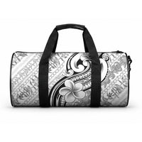 Hawaii Plumeria Lokelani Pikake Lei Duffle Bag Ele'ele Polynesian Tattoo LT9 One size Black - Polynesian Pride