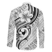 Hawaii Plumeria Lokelani Pikake Lei Family Matching Long Sleeve Bodycon Dress and Hawaiian Shirt Ele'ele Polynesian Tattoo LT9 - Polynesian Pride