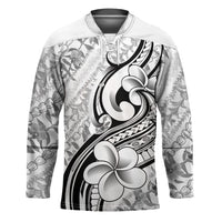 Hawaii Plumeria Lokelani Pikake Lei Hockey Jersey Ele'ele Polynesian Tattoo