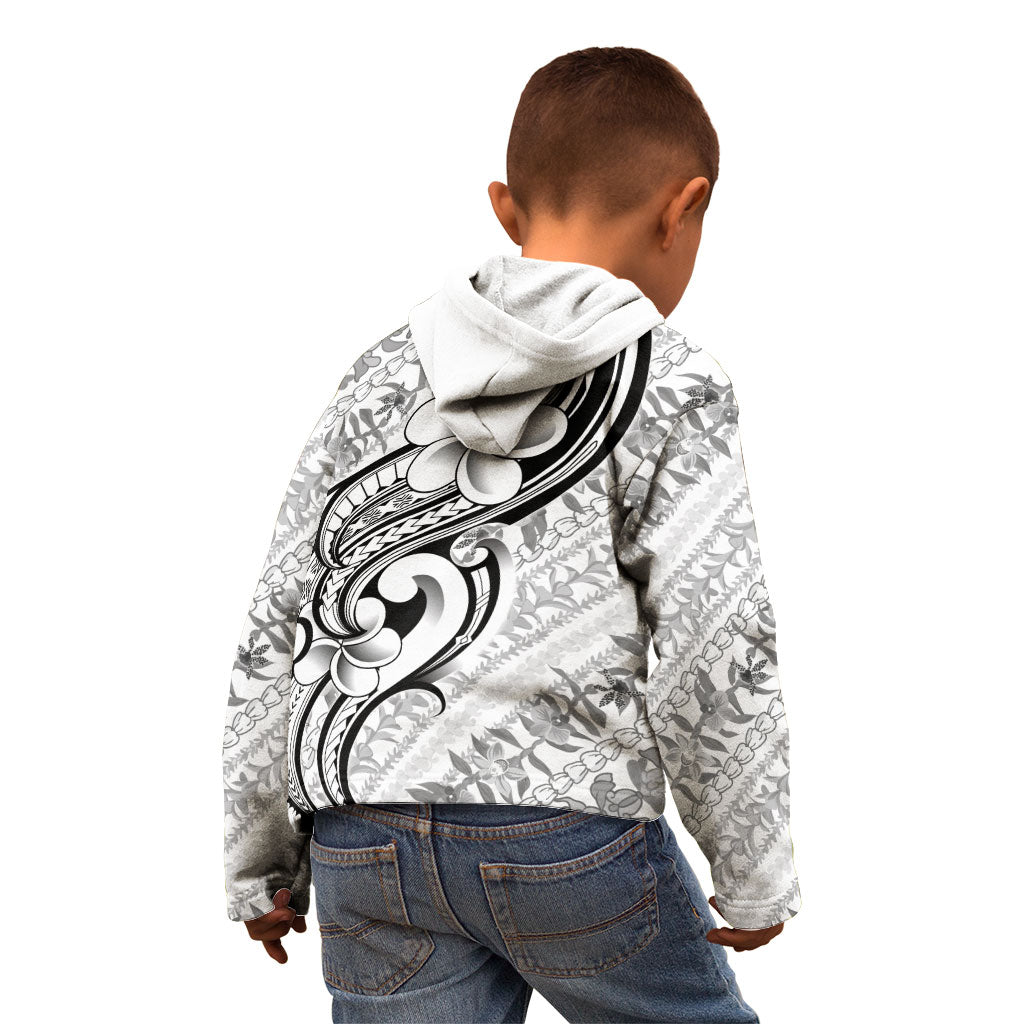 Hawaii Plumeria Lokelani Pikake Lei Kid Hoodie Ele'ele Polynesian Tattoo