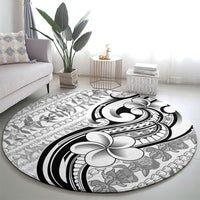 Hawaii Plumeria Lokelani Pikake Lei Round Carpet Ele'ele Polynesian Tattoo