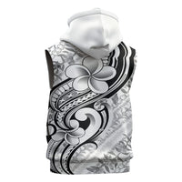 Hawaii Plumeria Lokelani Pikake Lei Sleeveless Hoodie Ele'ele Polynesian Tattoo