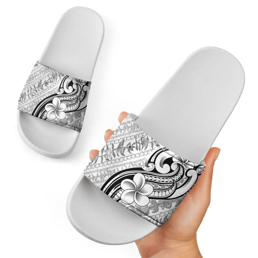 Hawaii Plumeria Lokelani Pikake Lei Slide Sandals Ele'ele Polynesian Tattoo LT9 - Polynesian Pride